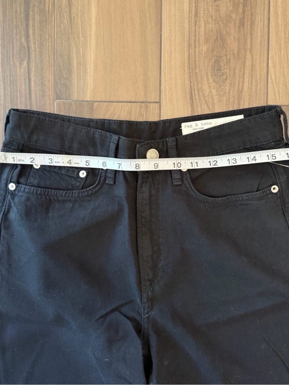 rag & bone Logan Mid Rise Wide-Leg Featherweight Black Jeans Size 27 - Picture 6 of 7